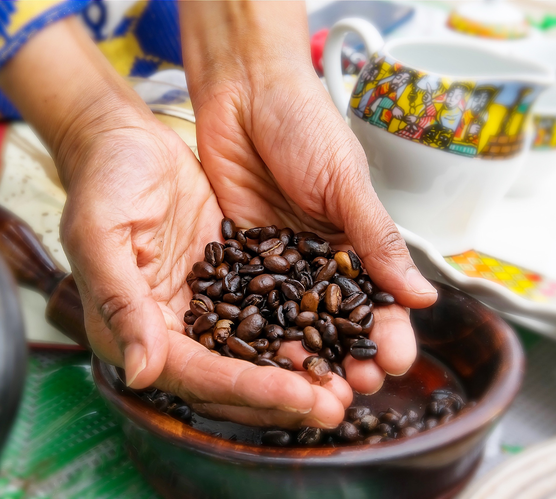 Kaffe Selber R sten thiopische Tradition Habesha Food